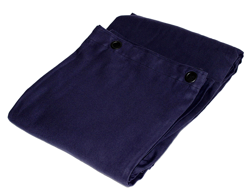Molton Bagtæppe m. Øjer (Bleu marine)