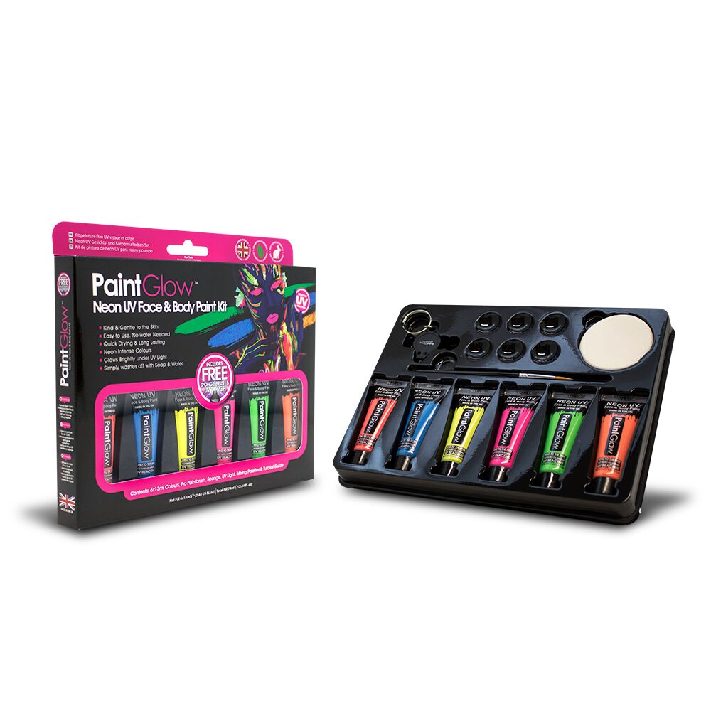 Set de peinture UV pour visage et corps