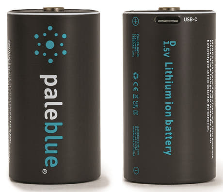 Pale Blue Li-Ion Batterie rechargeable D 2 pack de piles D avec câble USB-C 2x1