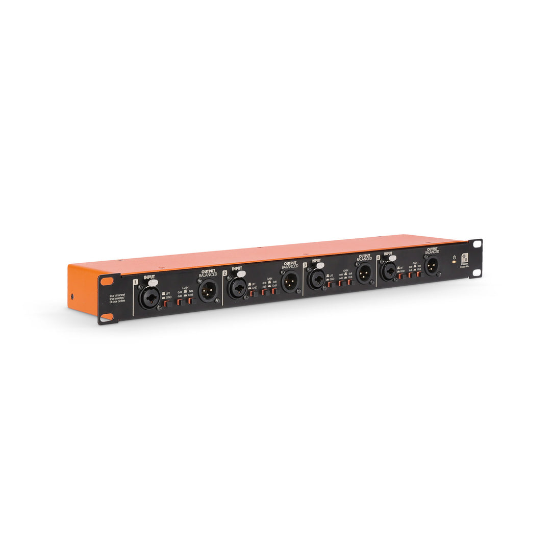 Palmer BRIDGE 4A+ - Boîtier DI 19" / boîtier d’isolation de ligne, 4 canaux, actif