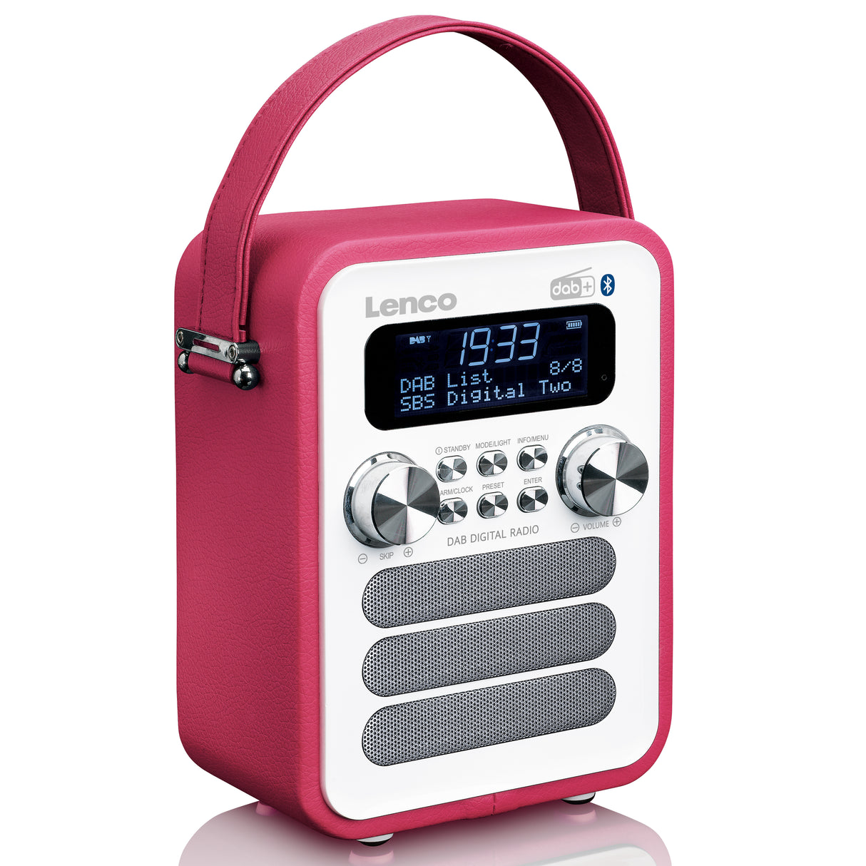 Lenco PDR-051 DAB Radio, Pink/White