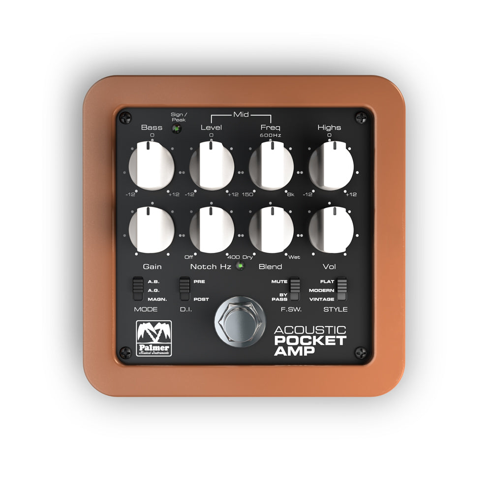 Palmer POCKET AMP ACOUSTIC – Préampli portable pour instruments à cordes acoustiques