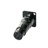 Perfex XLR Female to XLR Male Chassis Connector (Black)
