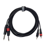 Perfex 2x Jack vers 2x Phono RCA Câble (3m)