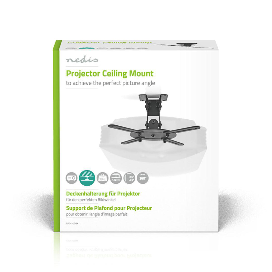 Support plafond projecteur entièrement articulé (Noir, 10kg)