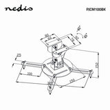 Support plafond projecteur entièrement articulé (Noir, 10kg)