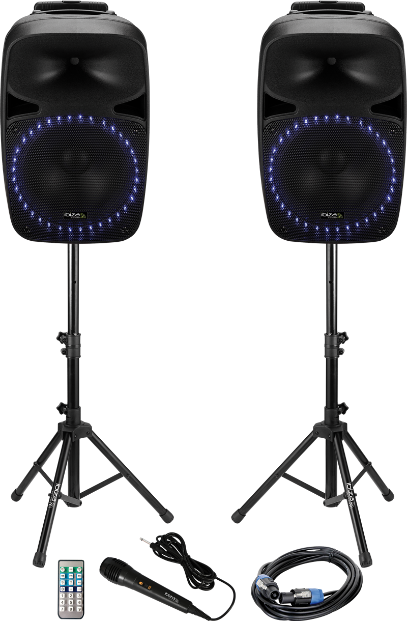 Ibiza Sound system w. USB/SD Player and Bluetooth (15")