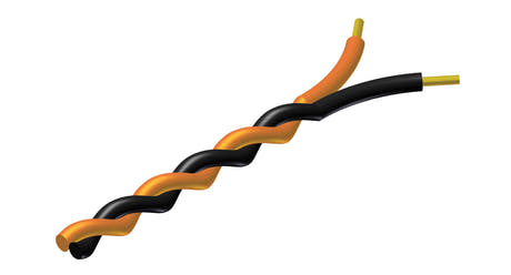 ProCab câble torsadé 2 x 0,5 mm² noir - Orange 100 mètres