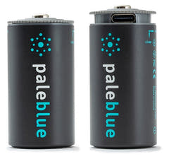Pale Blue Li-Ion Rechargeable C Battery 2 pack of C Cell with 2x1 USB-C cable