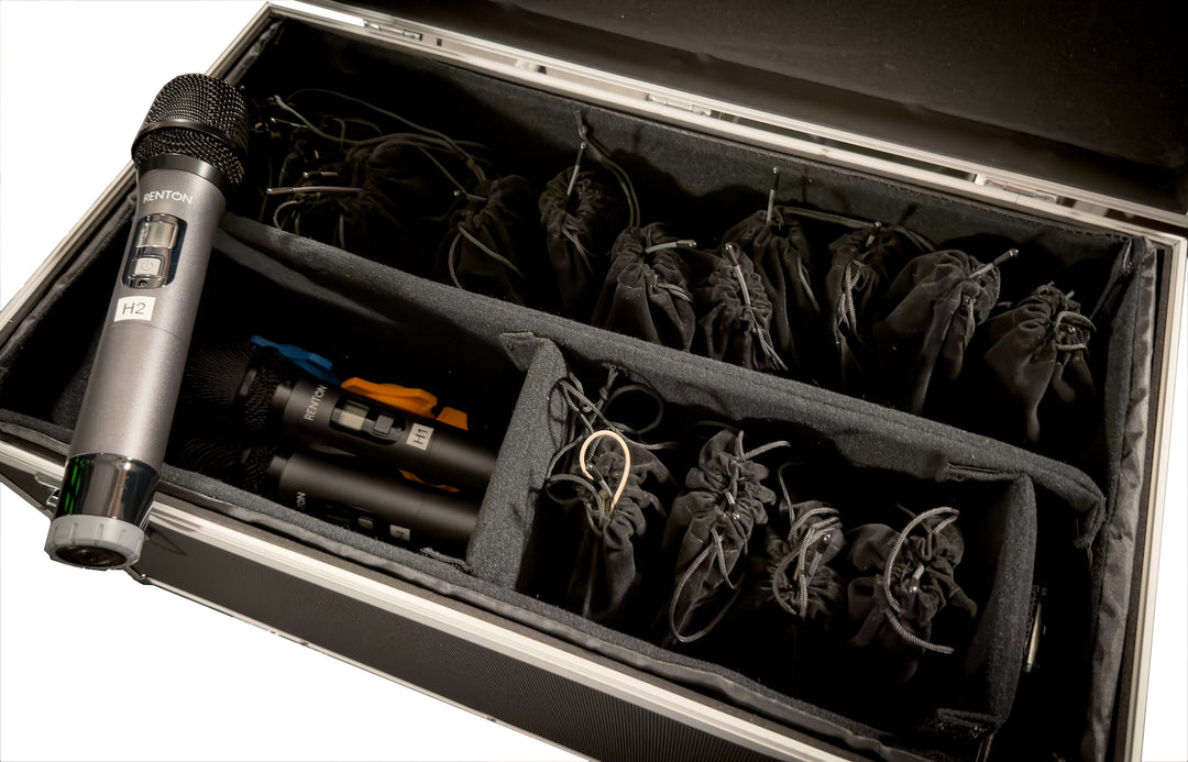 Renton Rack Système sans fil combiné (4 Microphones à main + 8 Casques)