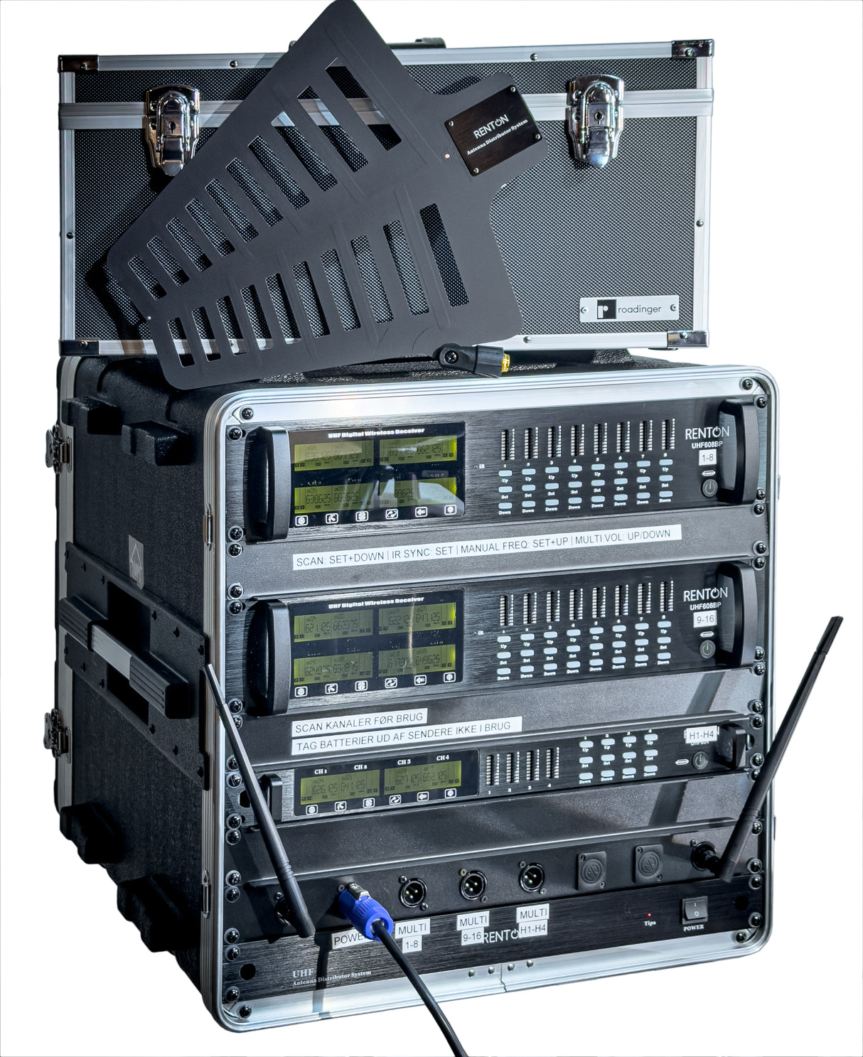 Renton Rack Système sans fil combiné (8 Microphones à main + 8 Casques)