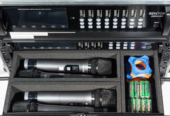 Renton Rack Système sans fil combiné (4 Microphones à main + 8 Casques)