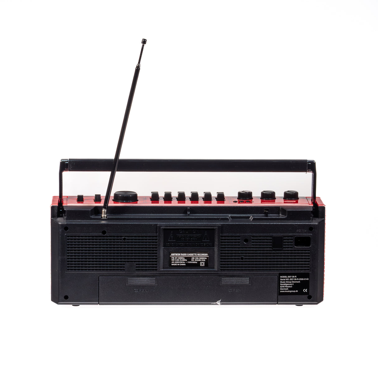 Studio 57 Lecteur de cassette avec FM et Bluetooth, Rouge