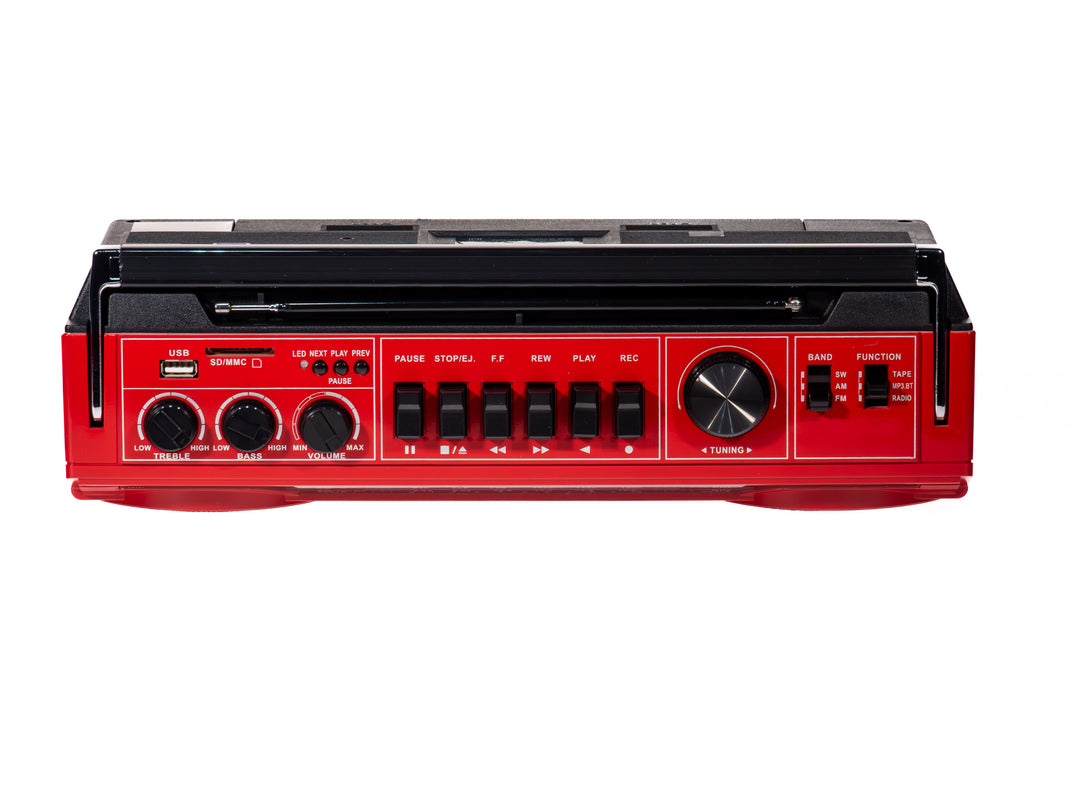 Studio 57 - Lecteur de cassettes avec FM & Bluetooth, Rouge