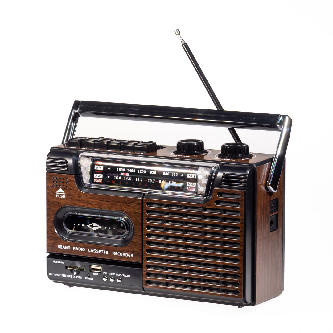Studio 57 - Lecteur de cassettes avec FM & Bluetooth, Marron