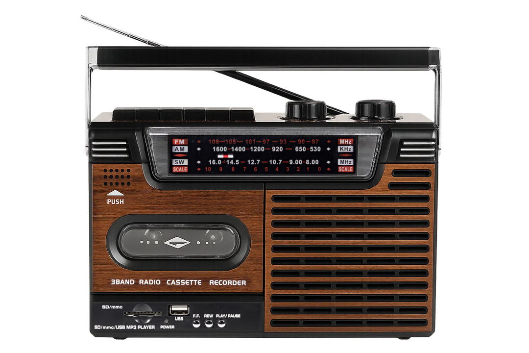 Studio 57 - Lecteur de cassettes avec FM & Bluetooth, Marron