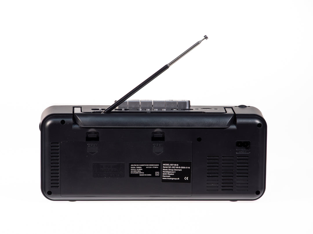Studio 57 - Lecteur de cassettes avec FM & Bluetooth, Noir