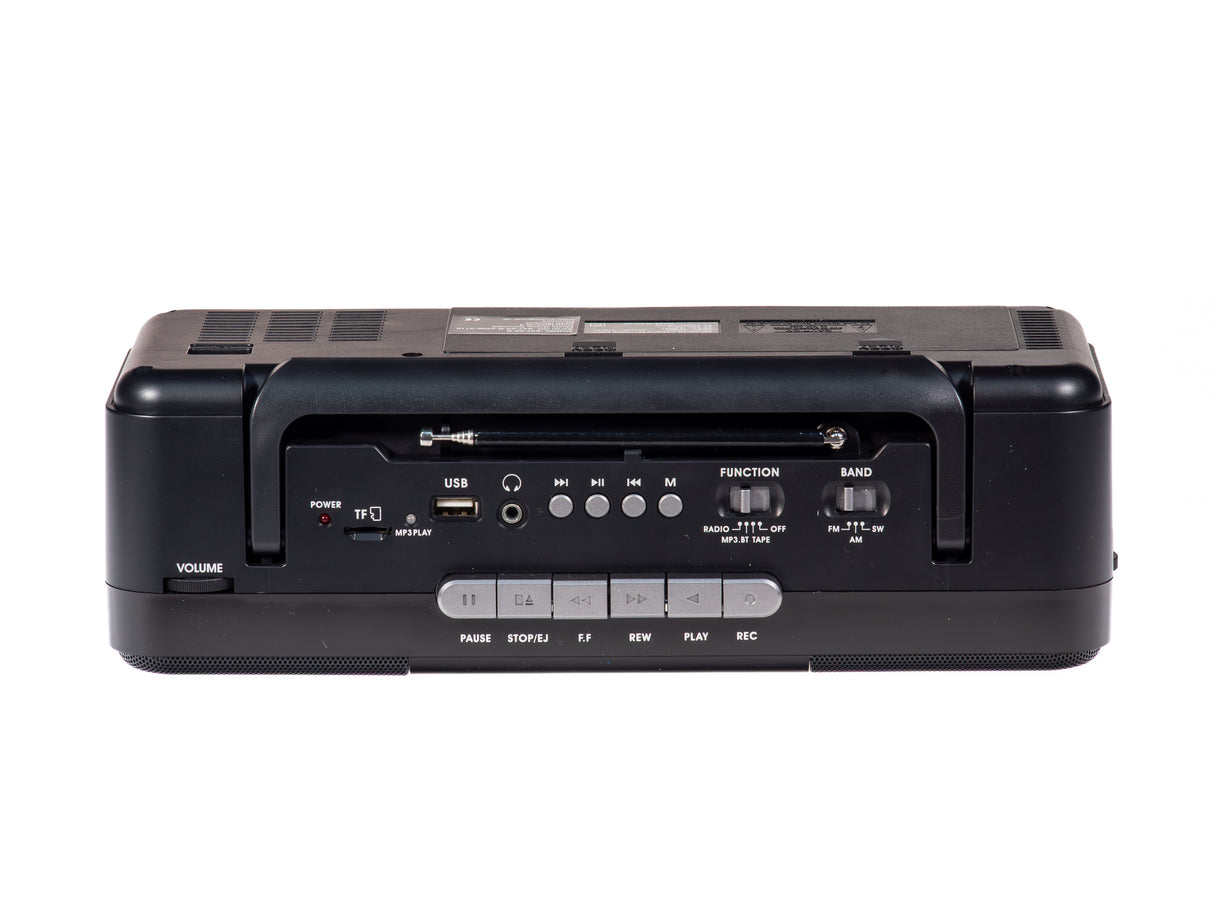 Studio 57 Lecteur de cassette avec FM et Bluetooth, Noir