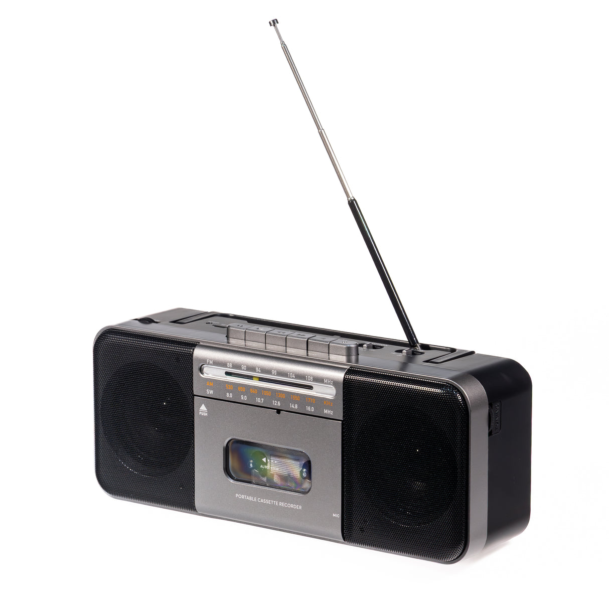 Studio 57 Lecteur de cassette avec FM et Bluetooth, Gris