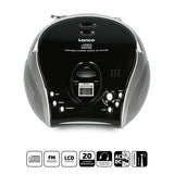 Bærbar stereo FM-radio med cd-afspiller Sort/sølv