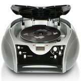 Bærbar stereo FM-radio med cd-afspiller Sort/sølv
