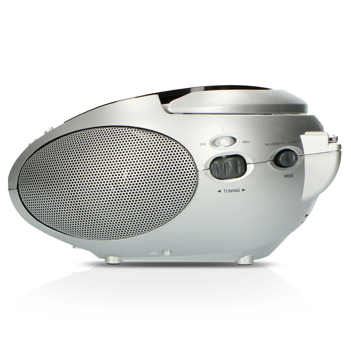Bærbar stereo FM-radio med cd-afspiller Sort/sølv