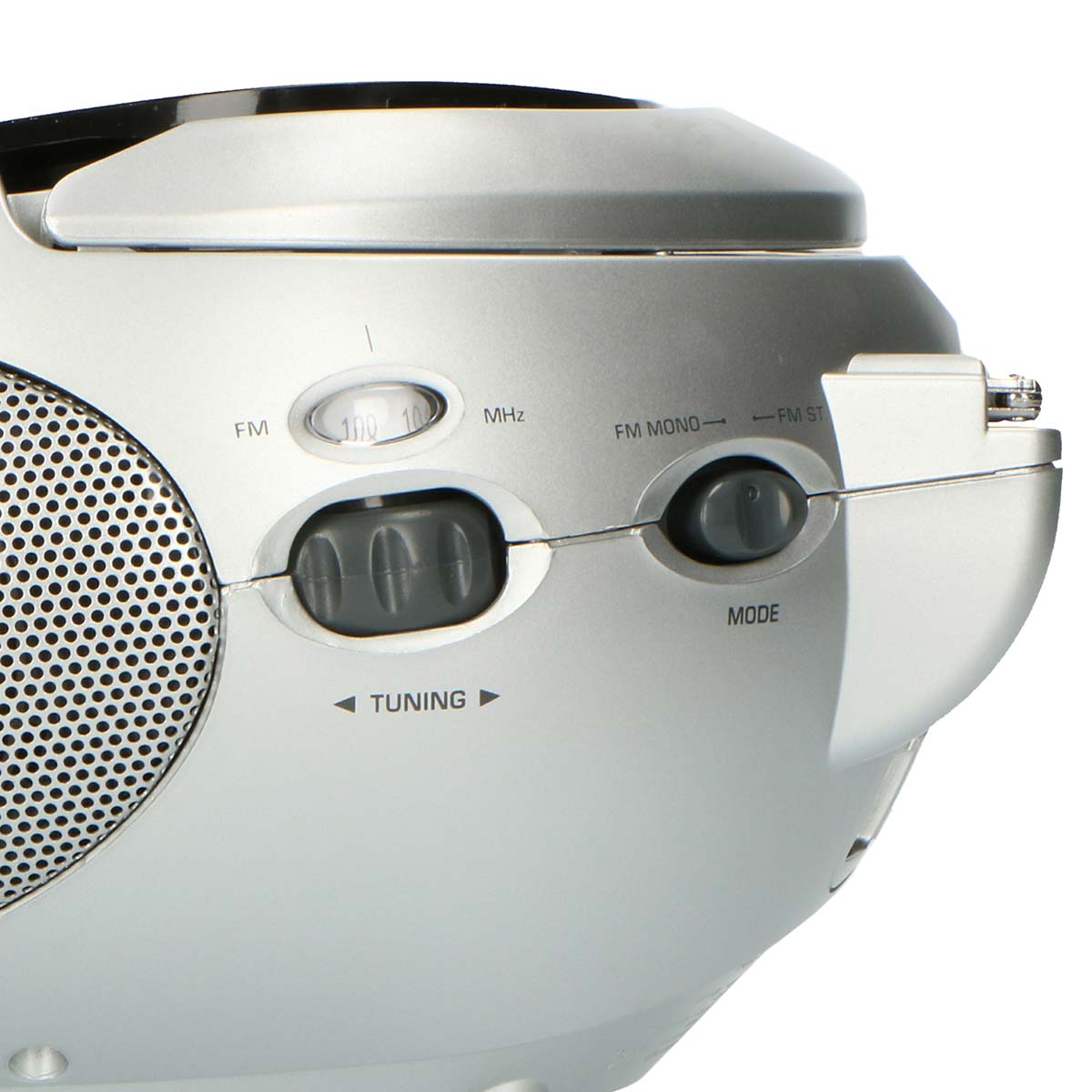 Bærbar stereo FM-radio med cd-afspiller Sort/sølv