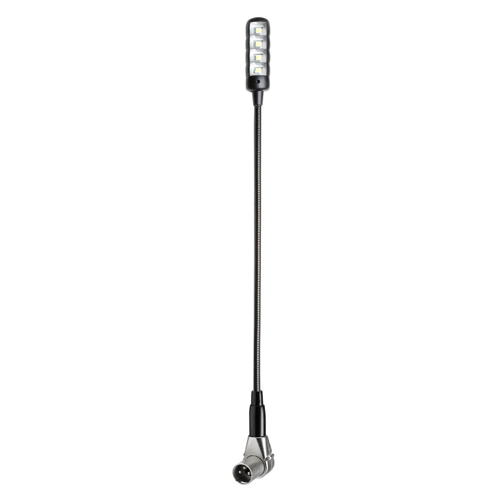 Adam Hall Stands SLED 1 ULTRA XLR 3 A - Lampe col de cygne XLR coudée 3 pôles avec 4 LED COB