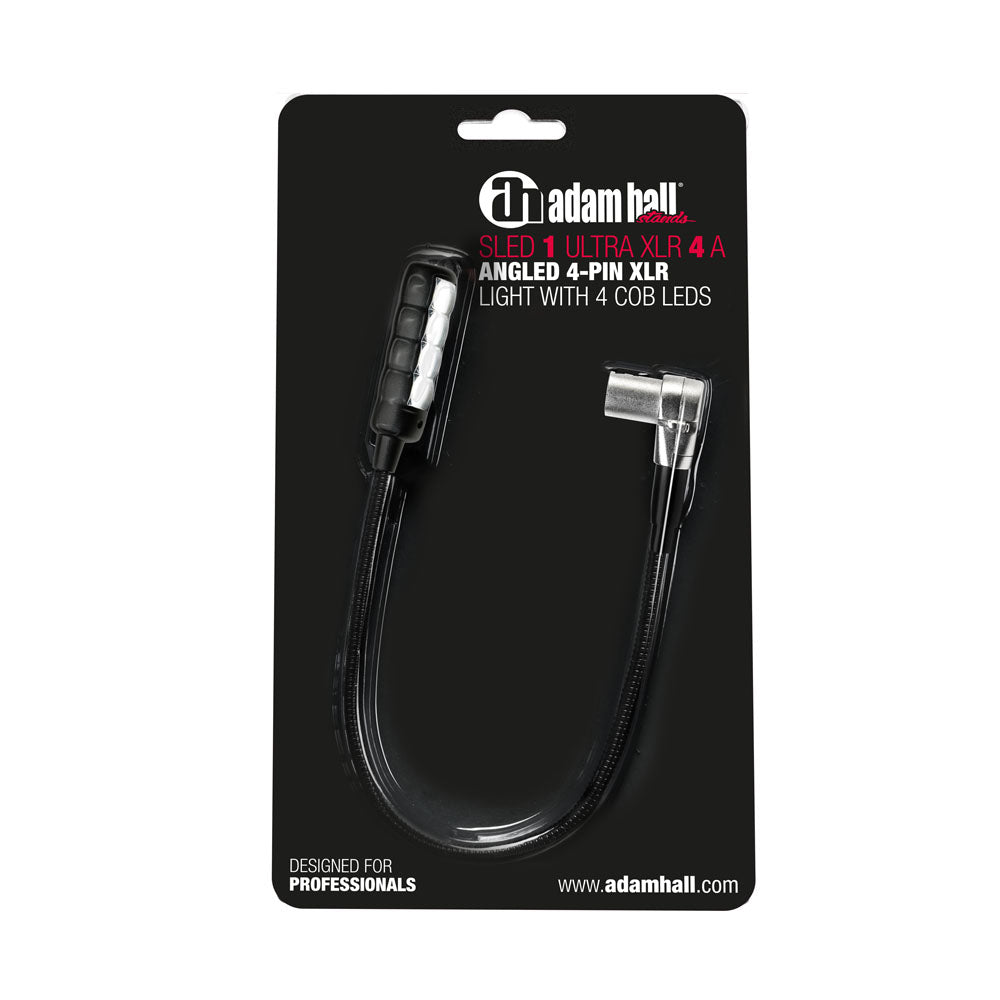 Adam Hall Stands SLED 1 ULTRA XLR 4 A - Lampe col de cygne XLR coudée 4 pôles avec 4 LED COB