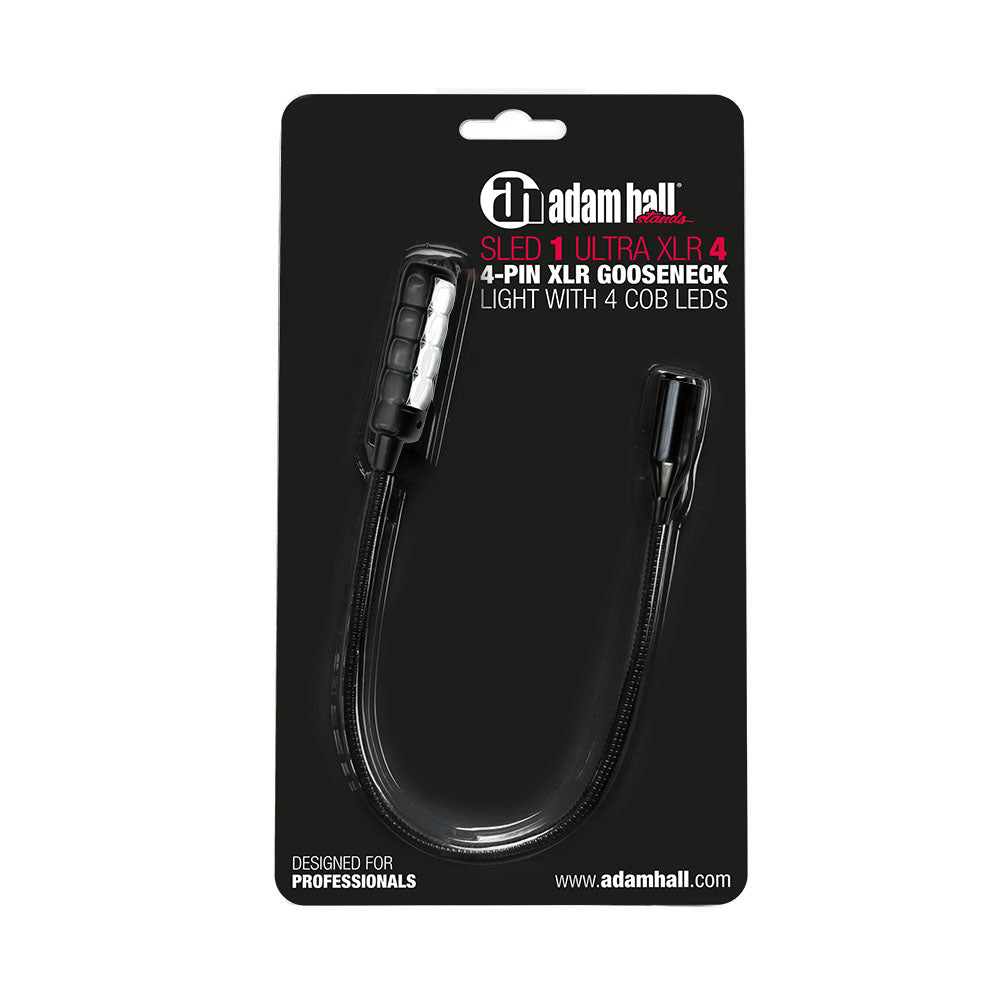 Adam Hall Stands SLED 1 ULTRA XLR 4 - Lampe col de cygne XLR 4 pôles avec 4 COB-LED