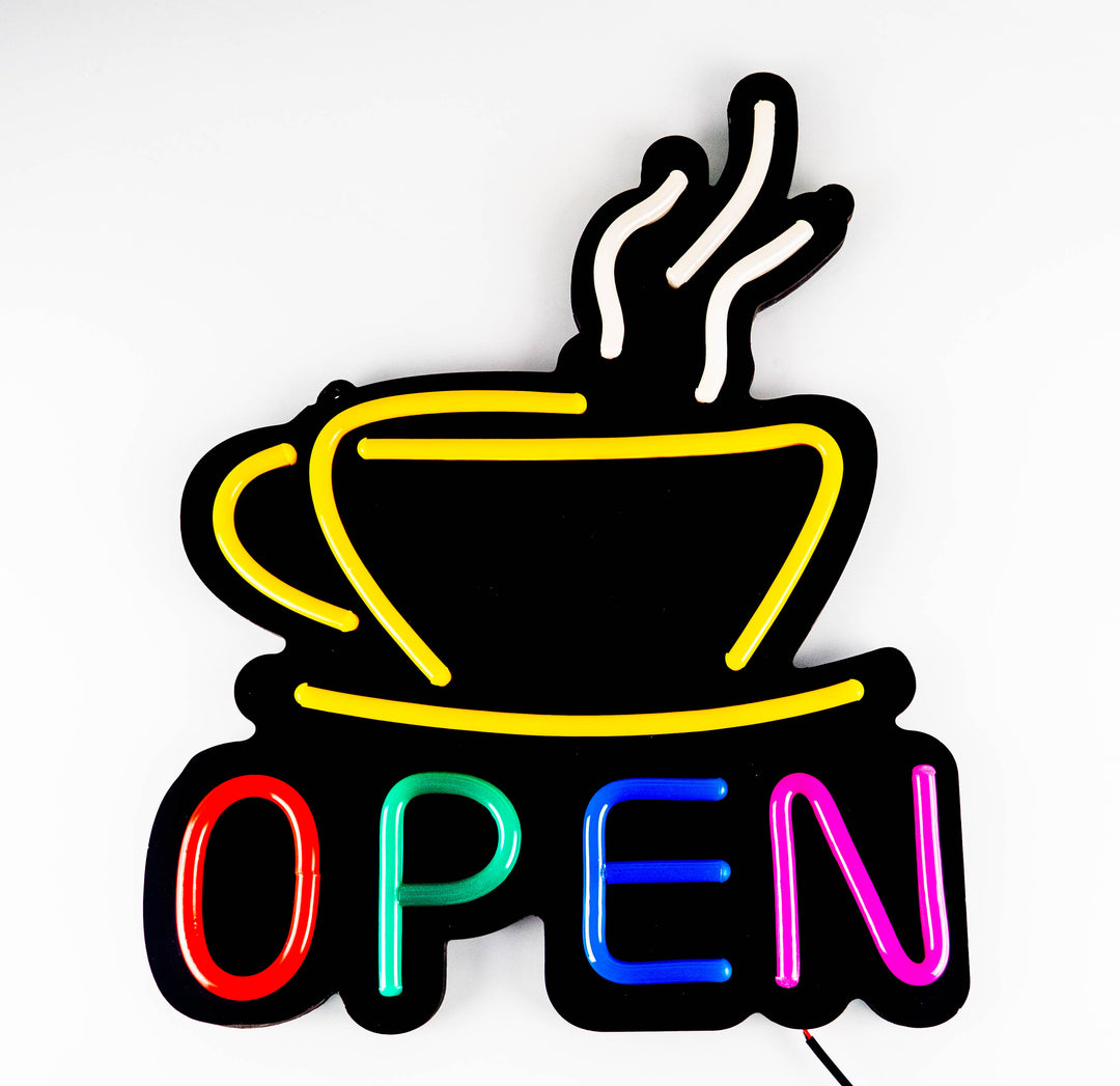 Enseigne néon "Coffee Open"
