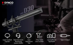 Synco D30 microphone shotgun vidéo pour caméra