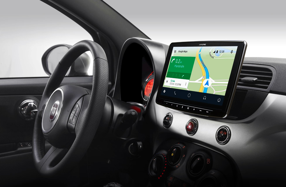 Apple Carplay, Android Auto dans Fiat 500 Intérieur Beige (2007-2015)