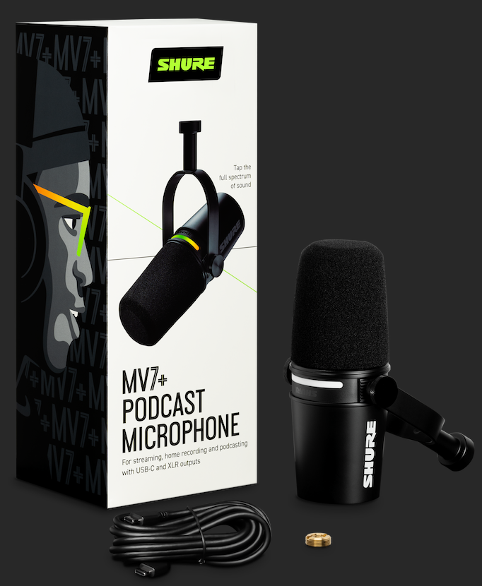 Shure MV7+ Microphone de Podcast (Noir)