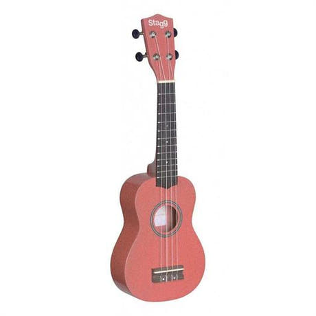 Stagg US-LIPS ukulélé soprano avec housse (Rouge)