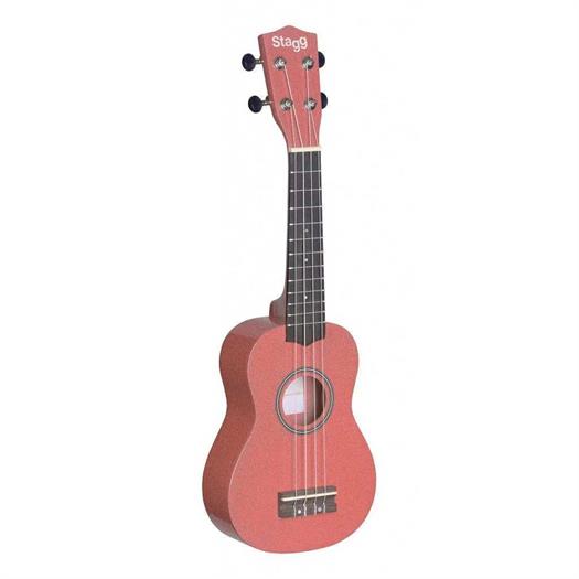 Stagg US-LIPS ukulélé soprano avec housse (Rouge)