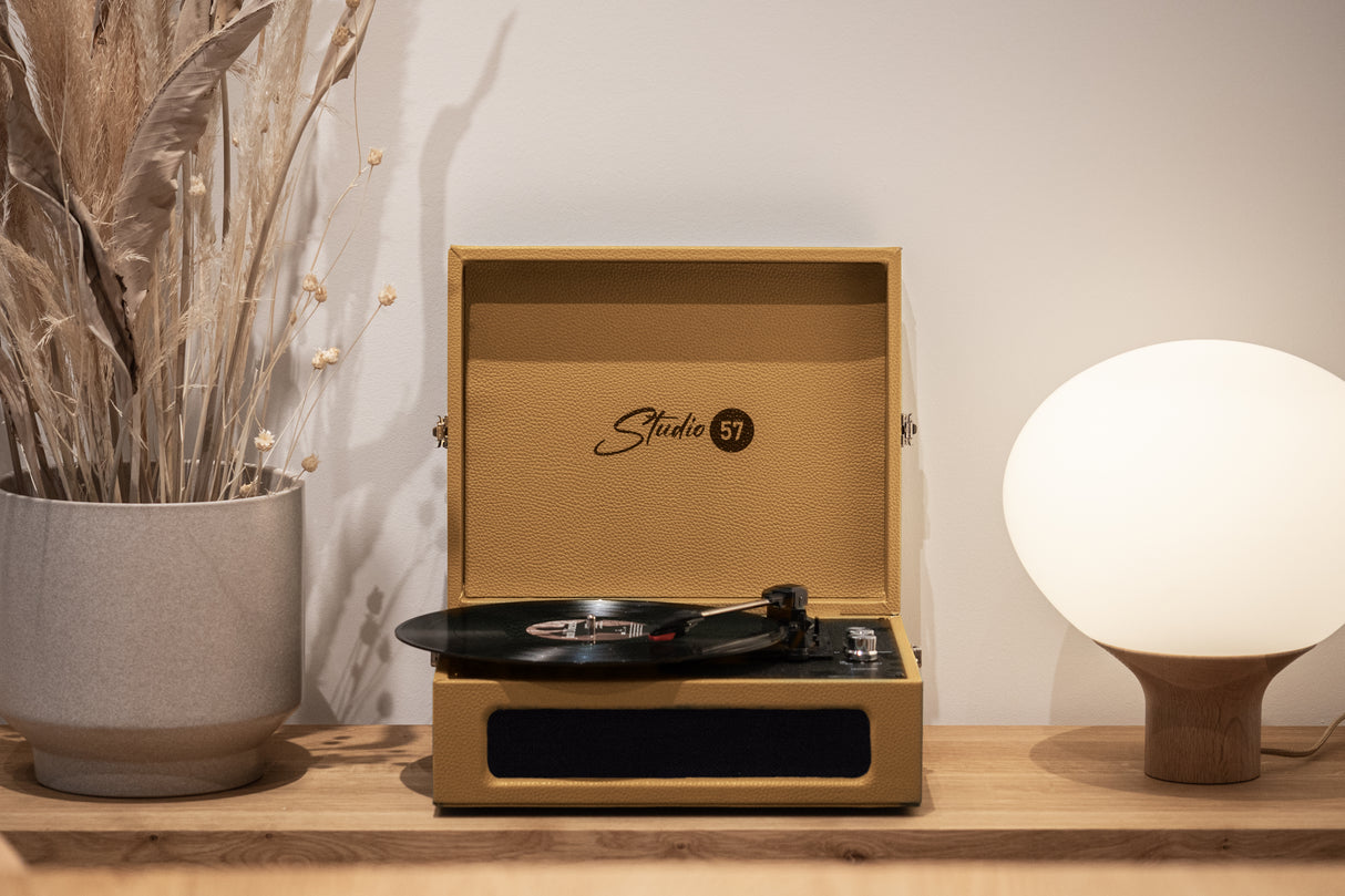 Studio 57 Groovy Turntable with LP Stand (Earth)
