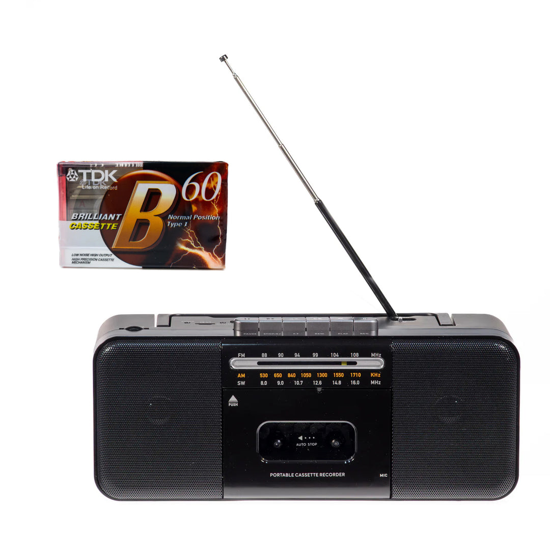 Studio 57 - Lecteur de cassettes avec FM & Bluetooth, Noir + Cassette