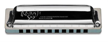 Suzuki Manji M-20S SKY Blues mundharmonika. Tone: D