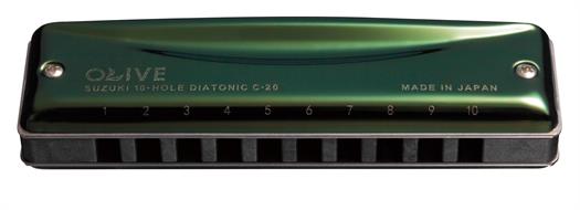 Suzuki Olive C-20 harmonica diatonique.  Tonalité :  Ab