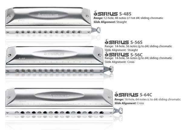 Suzuki S-48S Sirius 12-trous Chromatique Harmonicas (C)