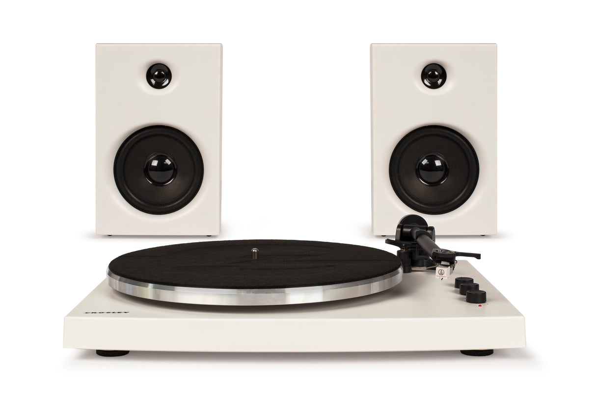 Crosley T150 Turntable with Speakers (White)