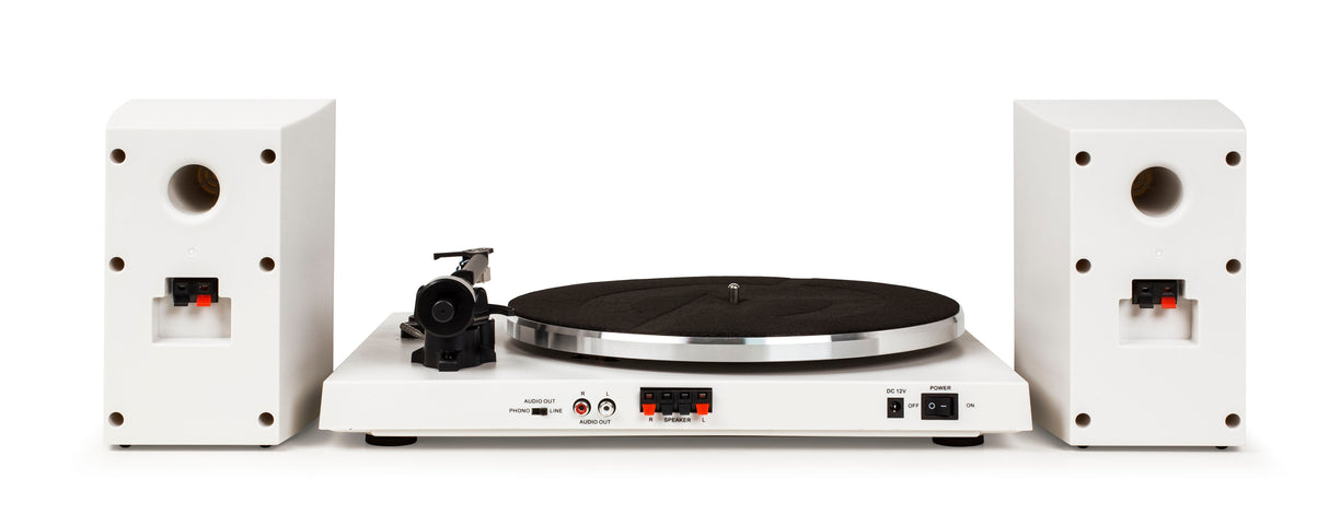 Crosley T150 Turntable with Speakers (White)