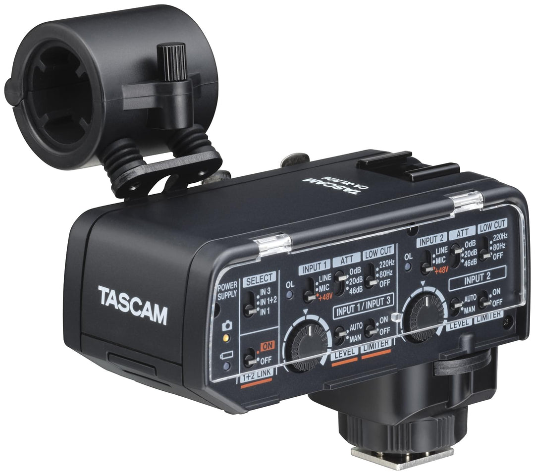 Tascam CA-XLR2D adaptateur microphone pour caméra, Fuji film
