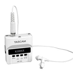 Enregistreur Tascam DR-10L avec microphone cravate, blanc