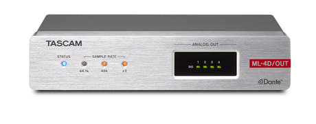 Tascam ML-4D OUT-X Analog Dante converter 4 kanaler, XLR