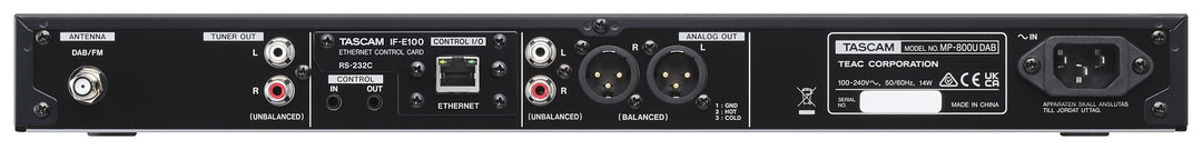 Tascam lecteur multimédia avec SD/USB et tuner DAB/FM