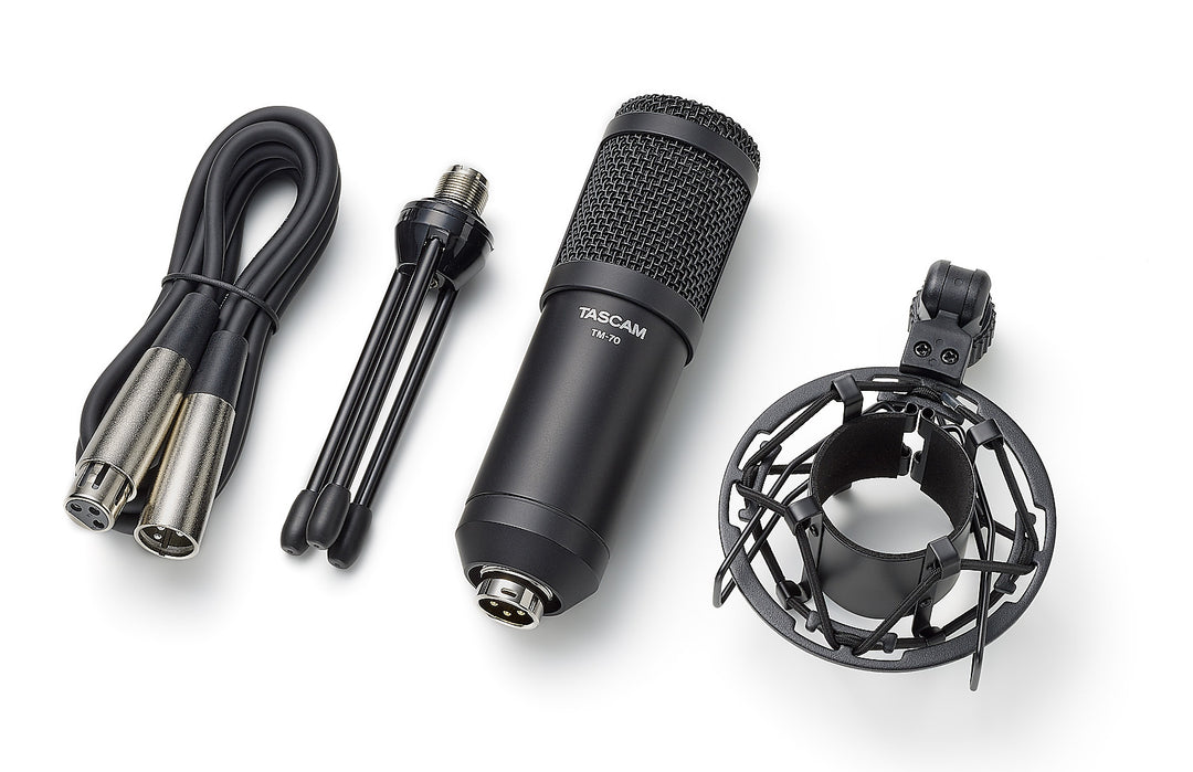 Tascam TM-70 microphones dynamique pour studio et podcast, avec suspension