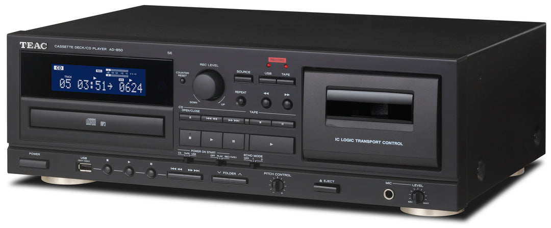 TEAC AD-850-SE Lecteur CD et Cassette avec USB (Noir)