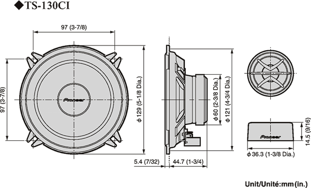 Pioneer TS-130Ci Haut-parleur de voiture (13cm, 5,25")